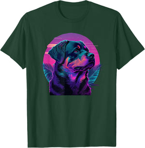 Funny Rottweiler Cute Rottweiler Vaporwave T-Shirt - T-Shirt | Forest