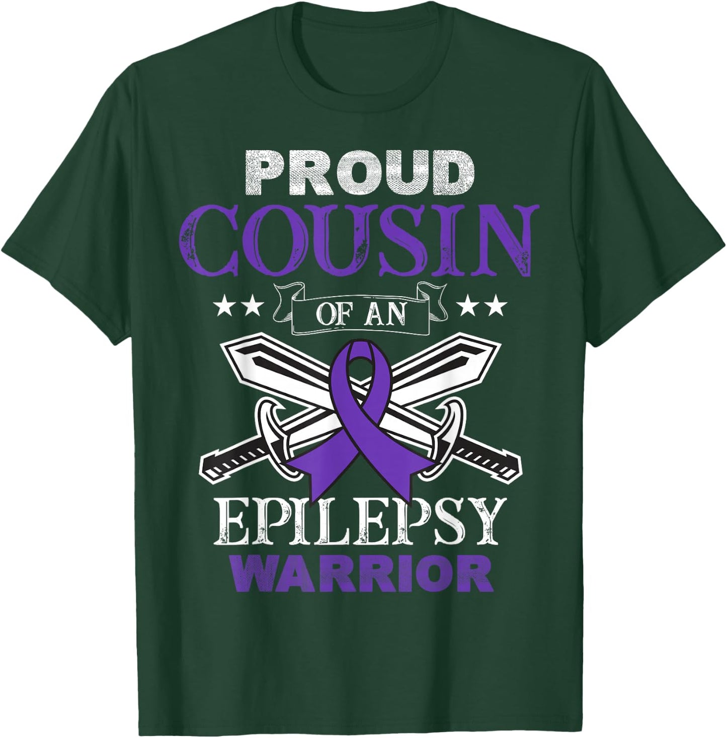 Proud Cousin Of An Epilepsy Warrior Family Matching Party T-Shirt - T-Shirt | Forest