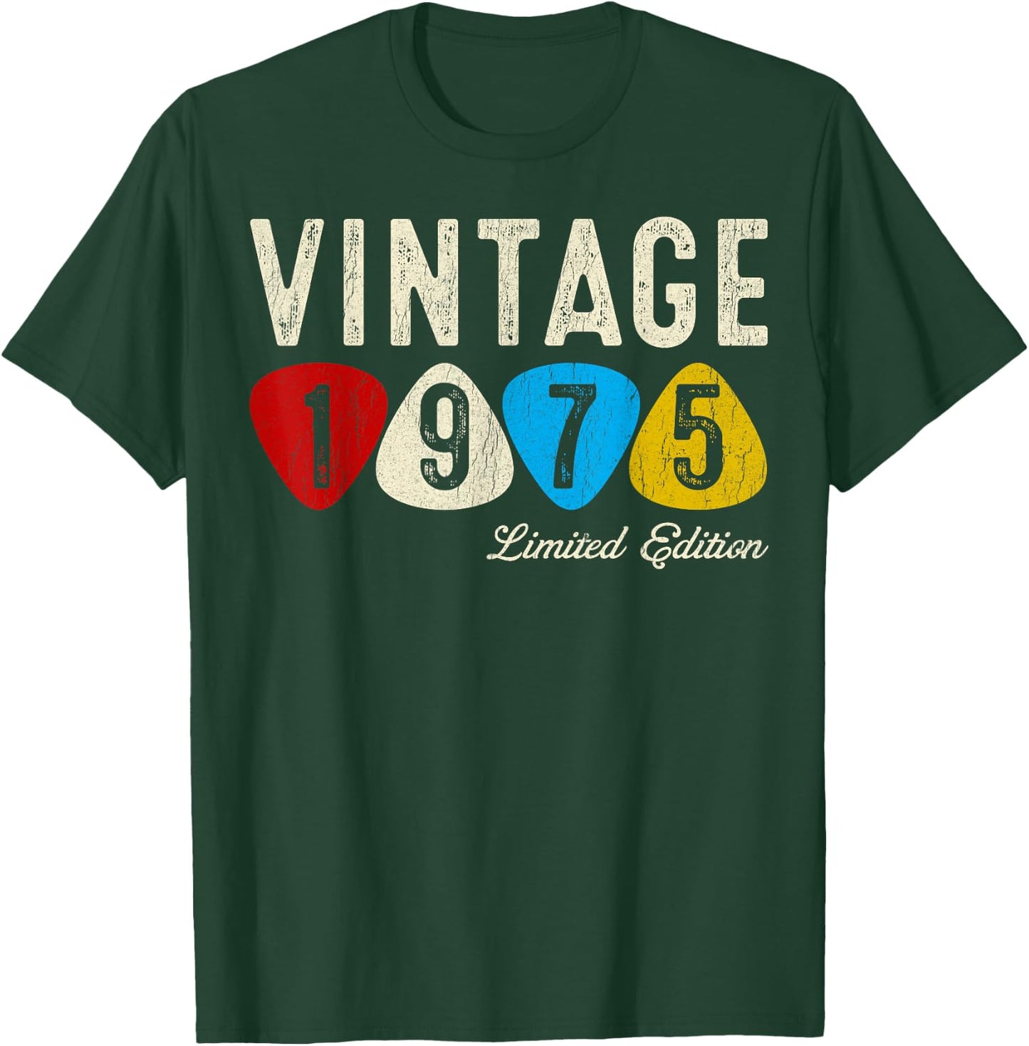 50th Birthday Gifts Men Women Guitar Lover Vintage 1975 T-Shirt - T-Shirt | Forest