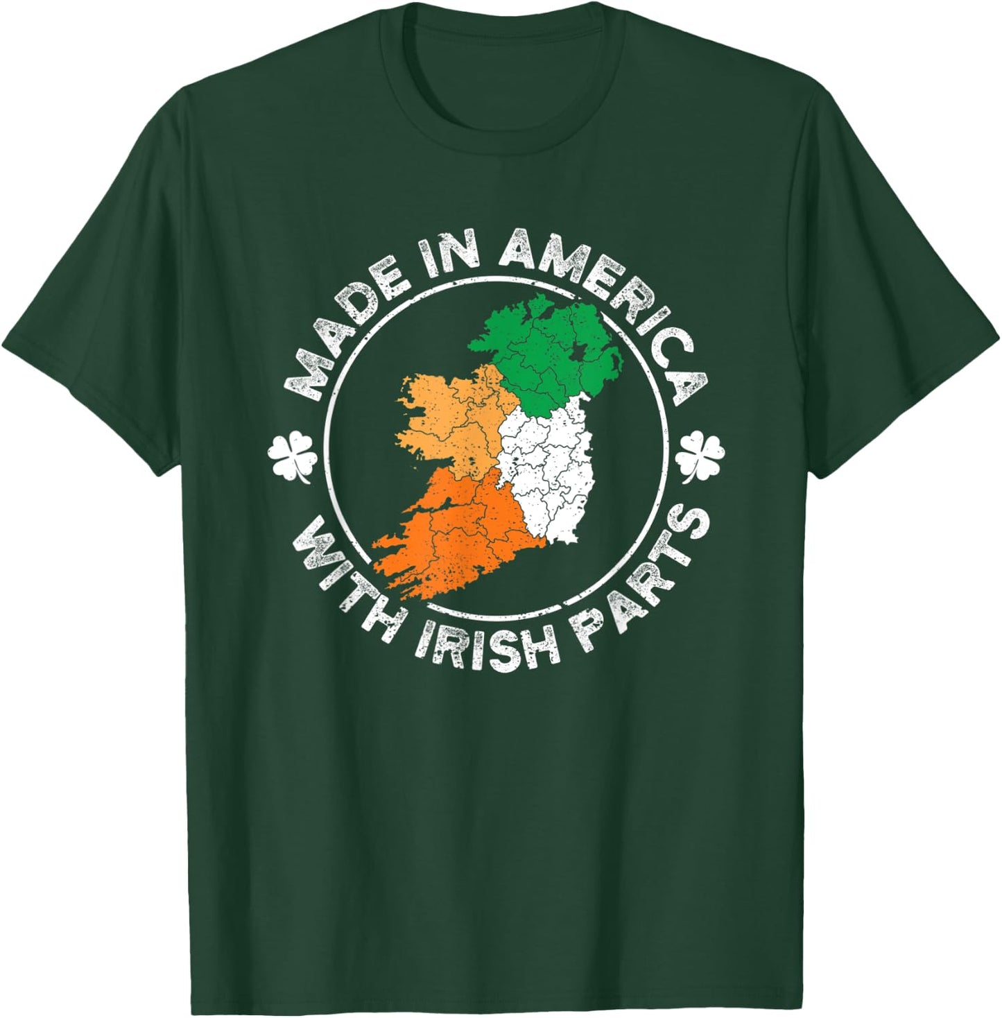 Made in America With Irish Parts USA Ireland Flag Heritage T-Shirt - T-Shirt | Forest