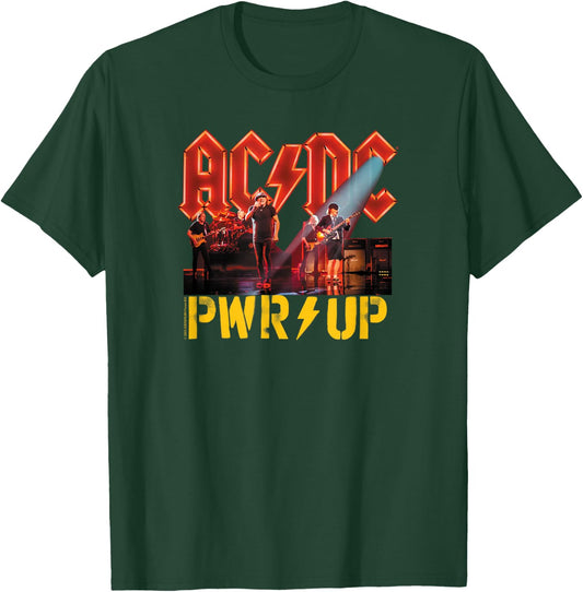 AC/DC Rock Music Band PWRUP Stage Lights T-Shirt - T-Shirt | Forest
