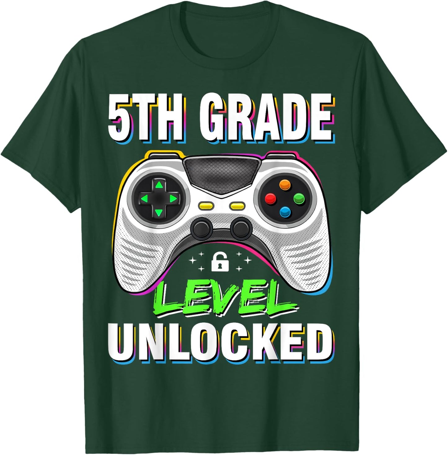 Level 5th Grade Unlocked Back To School First Day Boys Girls T-Shirt - T-Shirt | Forest