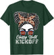 Classy Until Kickoff American Football Girl Messy Bun T-Shirt - T-Shirt | Forest