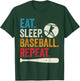 Eat Sleep Baseball Repeat Kids Baseball Player Boys Vintage T-Shirt - T-Shirt | Forest