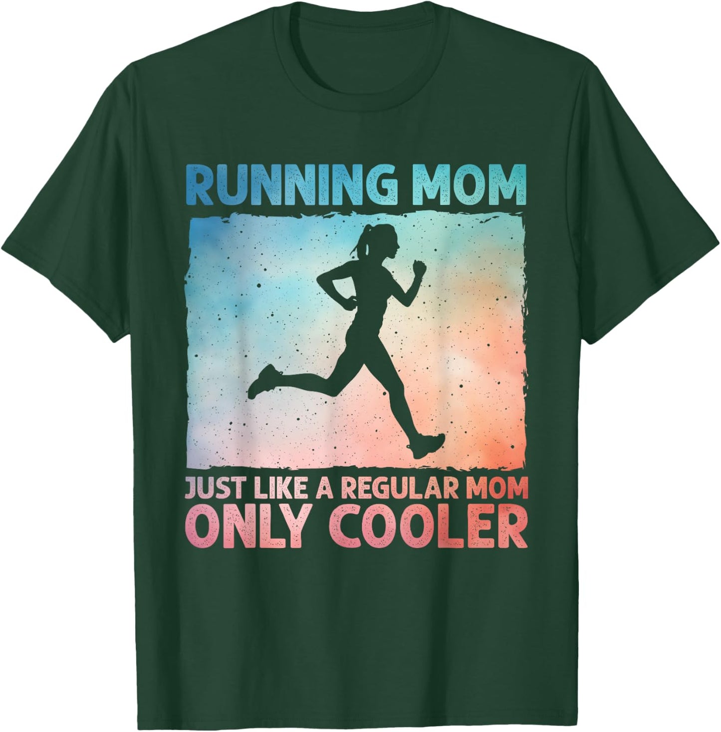 Funny Running Mom Marathoner Runner Coach Marathon T-Shirt - T-Shirt | Forest