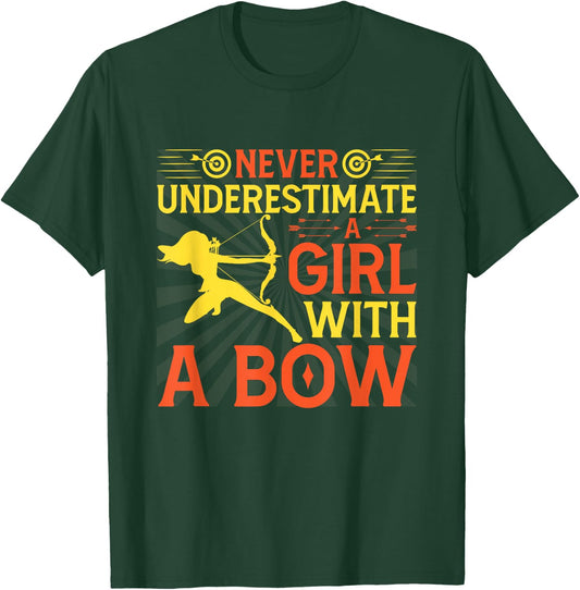 Funny Archery Design For Girls Women Bowhunter Archery Fans T-Shirt - T-Shirt | Forest