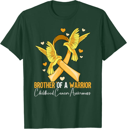 Brother Of A Warrior Childhood Cancer Awareness T-Shirt - T-Shirt | Forest