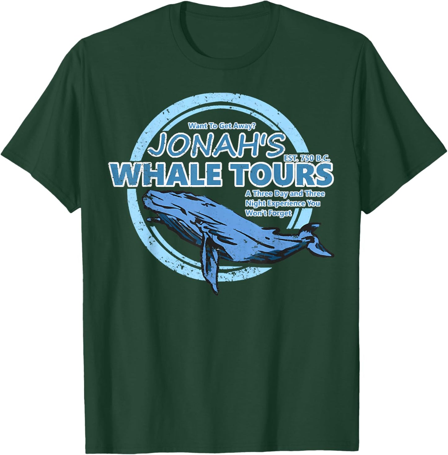 Christian Faith Bible Jonah Whale Tours, Whale Animal Ocean T-Shirt - T-Shirt | Forest