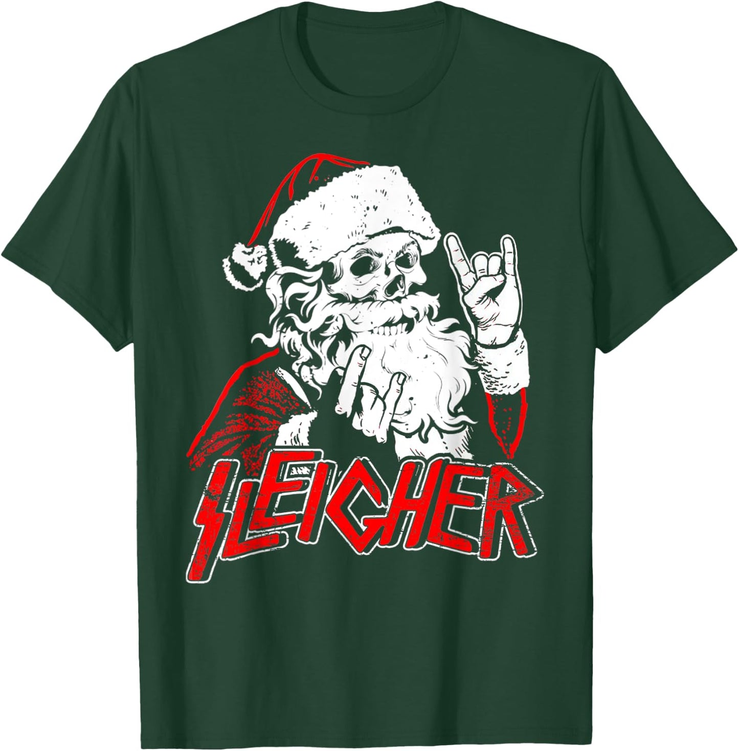 Hail Santa Claus Christmas Merry Krampus Xmas Skull Sleigher T-Shirt - T-Shirt | Forest