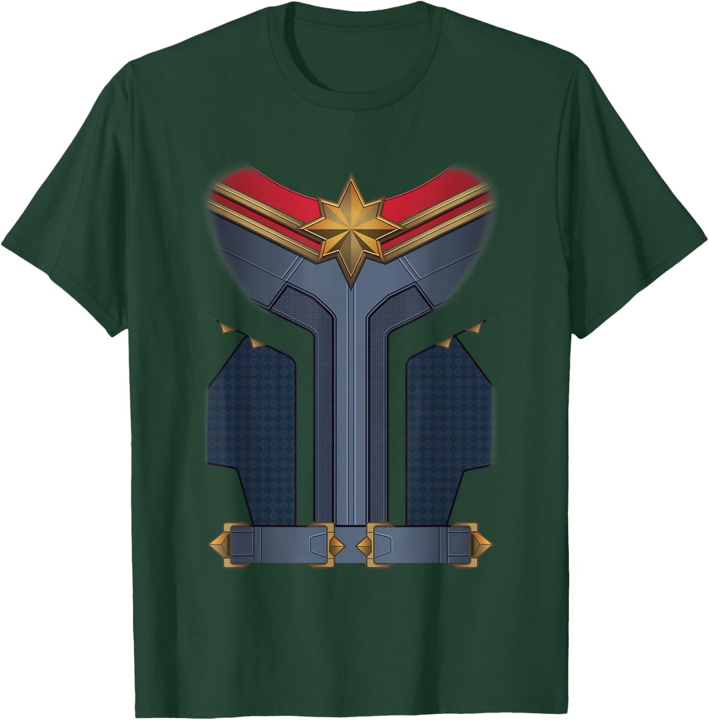 Marvel The Marvels Halloween Captain Marvel Hero Costume T-Shirt - T-Shirt | Forest