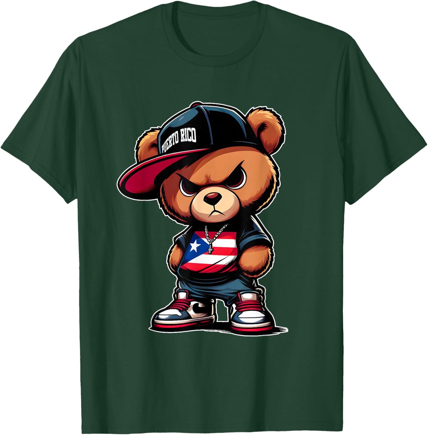 Cute Teddy Bear Puerto Rico Flag Shirt Boricua Puerto Rican T-Shirt - T-Shirt | Forest