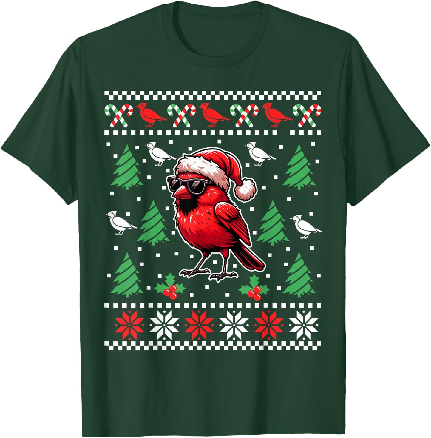 Funny Northern Cardinal Bird Red Cardinal Christmas Xmas T-Shirt - T-Shirt | Forest