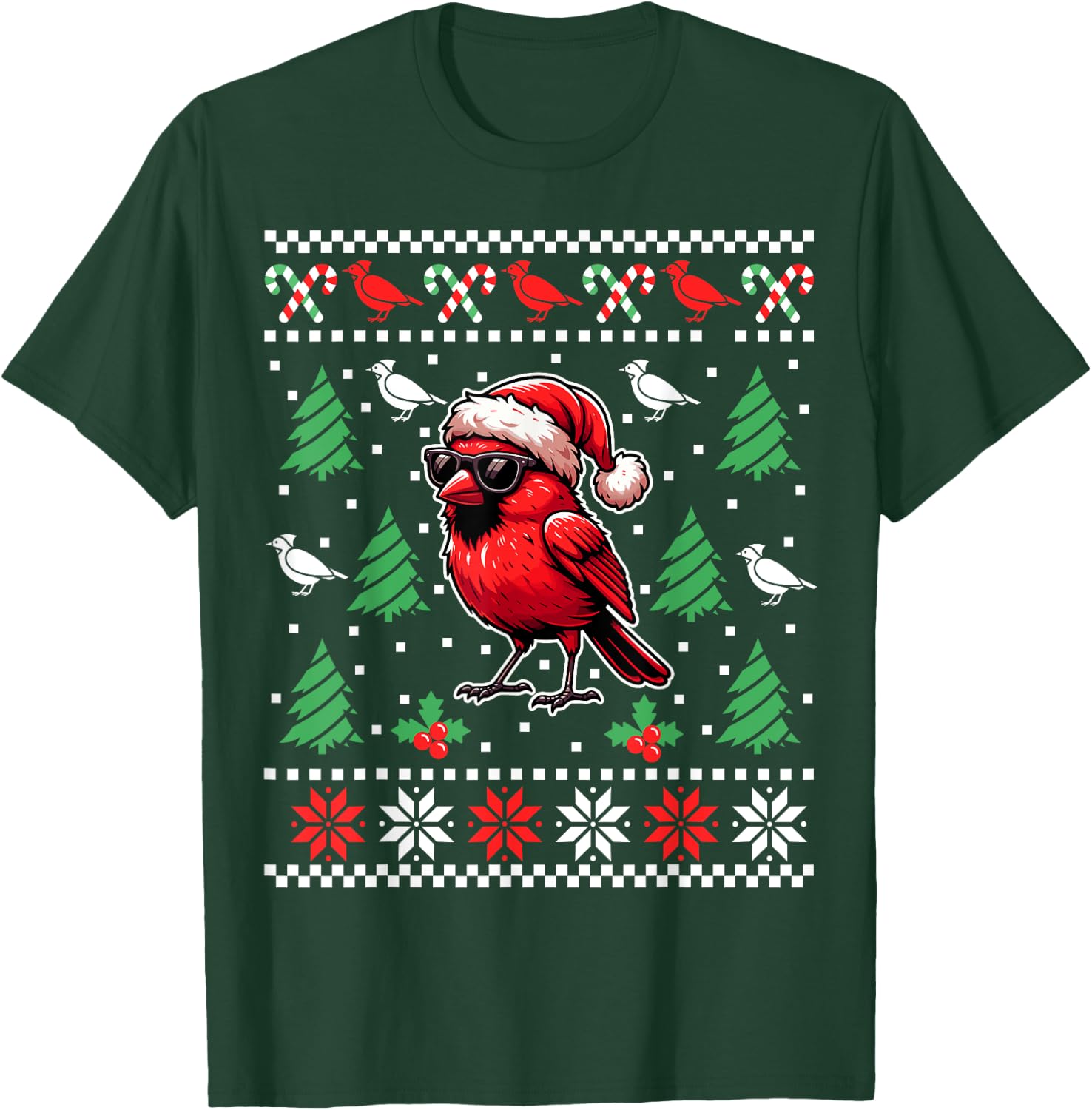 Funny Northern Cardinal Bird Red Cardinal Christmas Xmas T-Shirt - T-Shirt | Forest