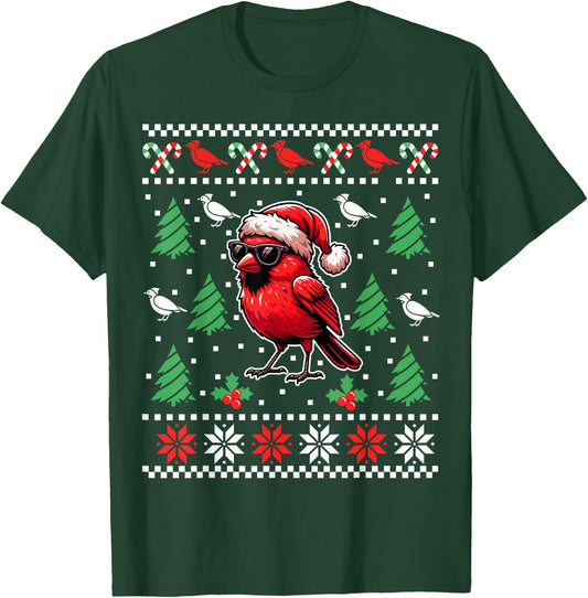 Funny Northern Cardinal Bird Red Cardinal Christmas Xmas T-Shirt - T-Shirt | Forest