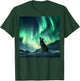 Alaska Aurora Borealis Howling Wolf Aesthetic Photo Souvenir T-Shirt - T-Shirt | Forest