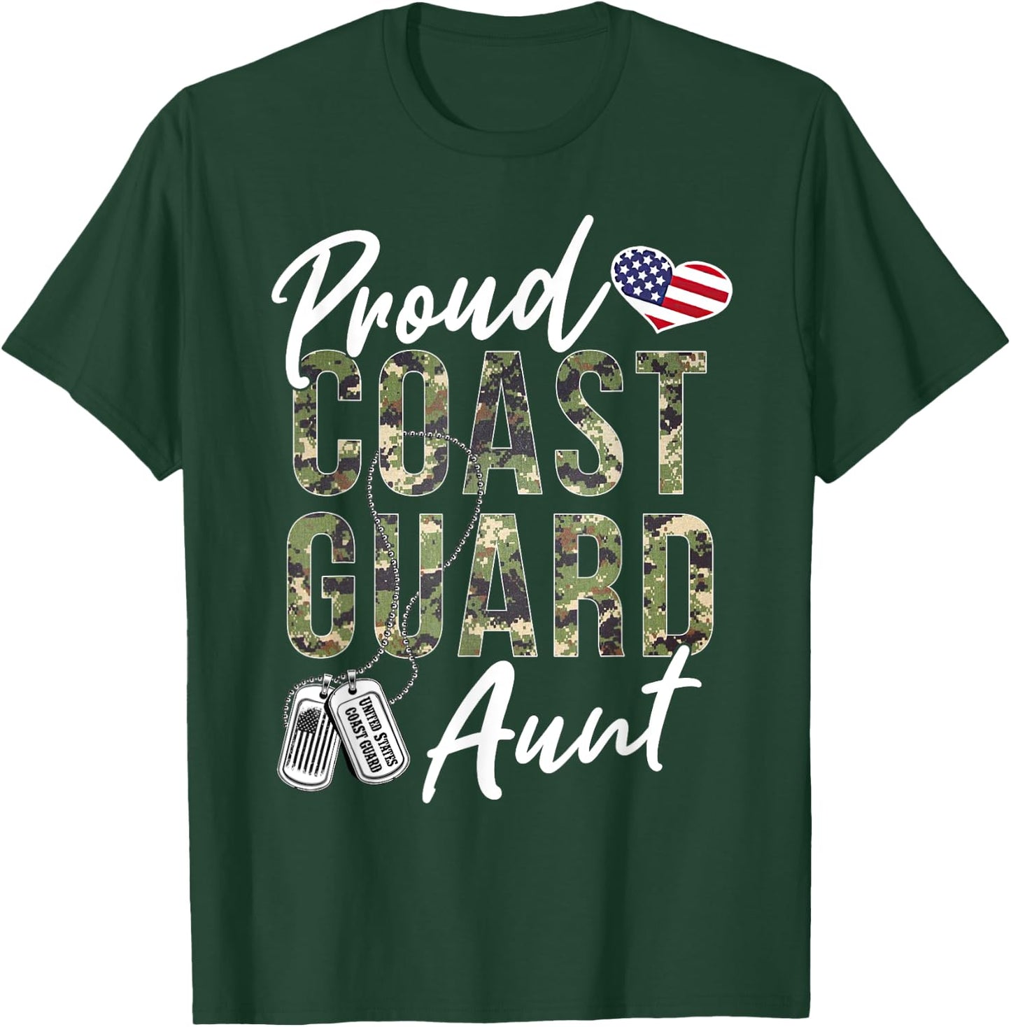 Proud Coast Guard Aunt US Coast Guard Graduation Aunt T-Shirt - T-Shirt | Forest