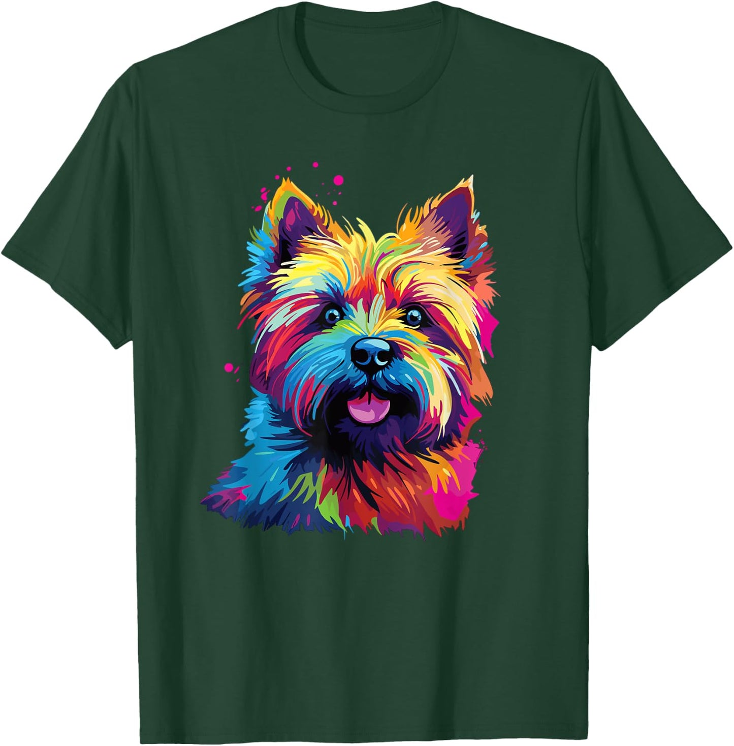 Retro Cairn Terrier Dog -Adults Multicolor Short Sleeve Small T-Shirt - T-Shirt | Forest