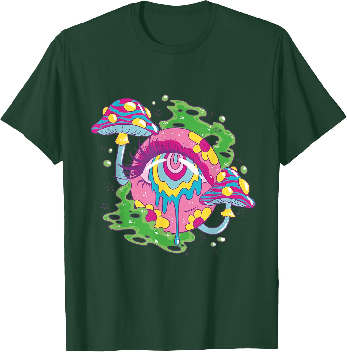 Weirdcore Kidcore Aesthetic Melting Eye Mushroom 90s Alt T-Shirt - T-Shirt | Forest
