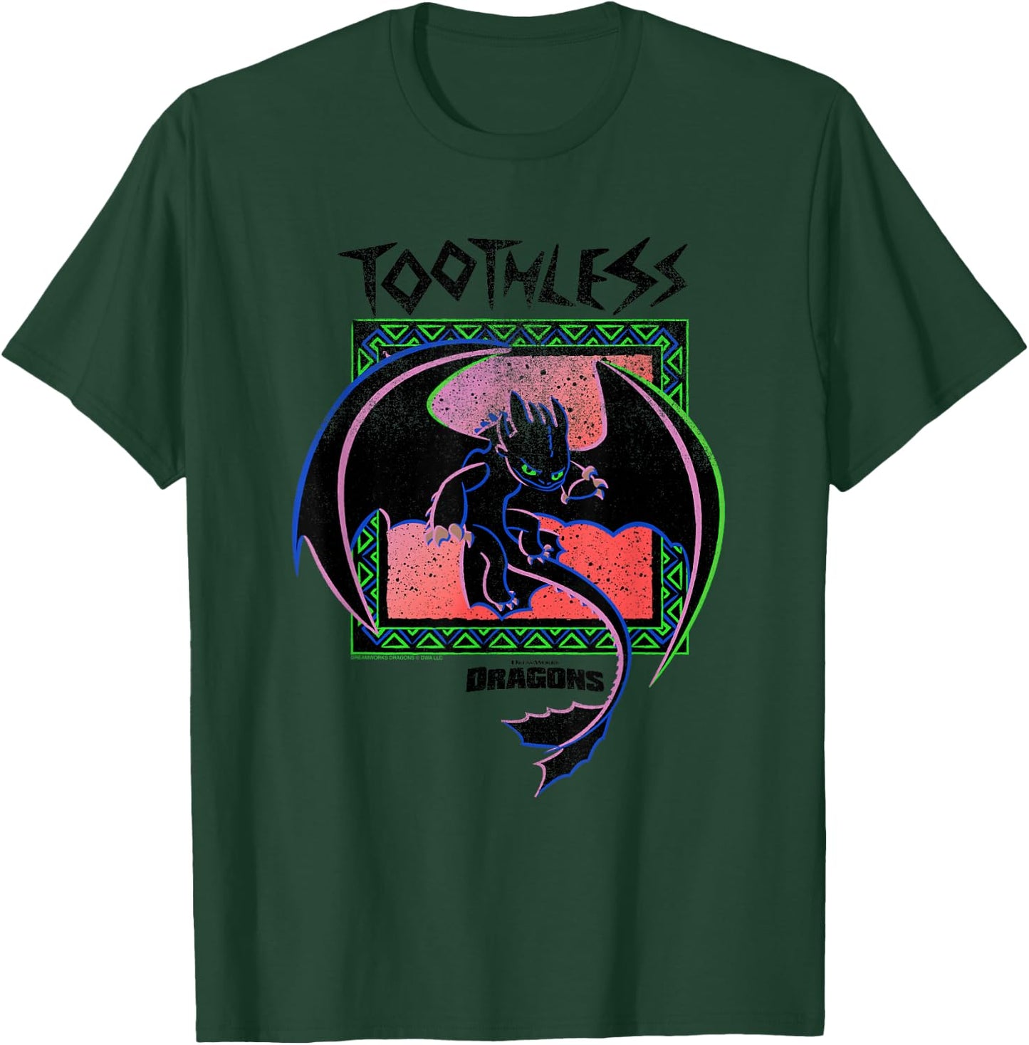 DreamWorks Dragons Toothless Neon T-Shirt - T-Shirt | Forest