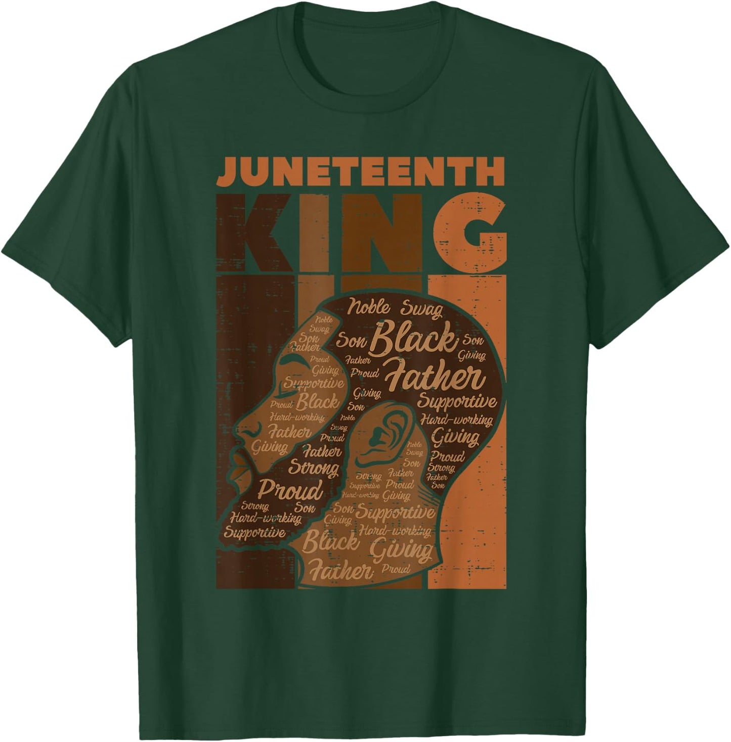 Juneteenth King Black Father Melanin African Dad Papa Men T-Shirt - T-Shirt | Forest
