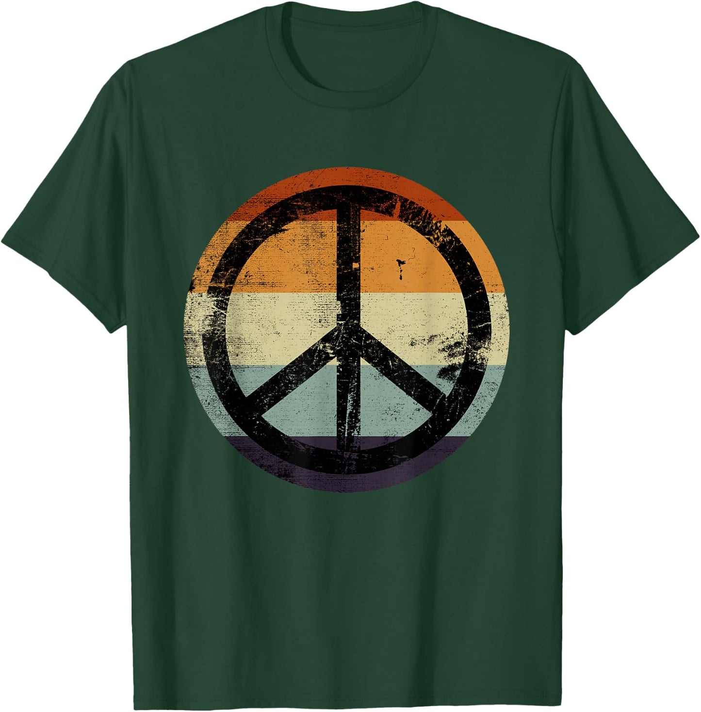 Retro Vintage Distressed Design Peace Sign T-Shirt - T-Shirt | Forest