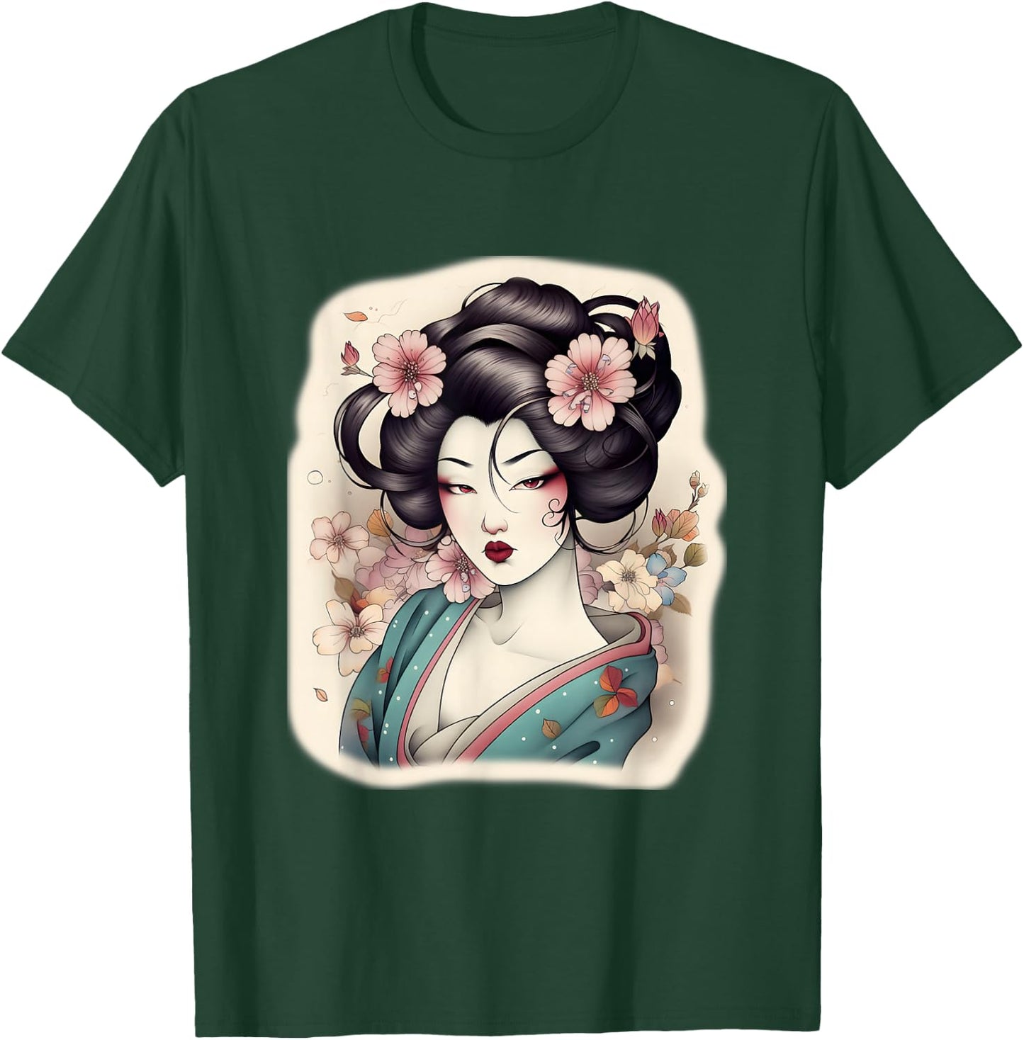 Japanese Geisha Tattoo Design Women T-Shirt - T-Shirt | Forest