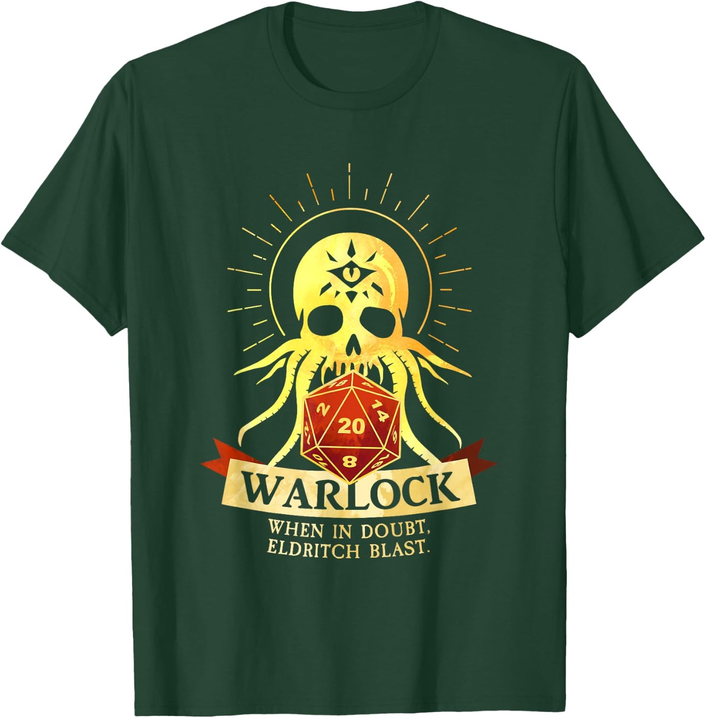 Warlock Fantasy RPG TRPG Gamer Class T-Shirt - T-Shirt | Forest