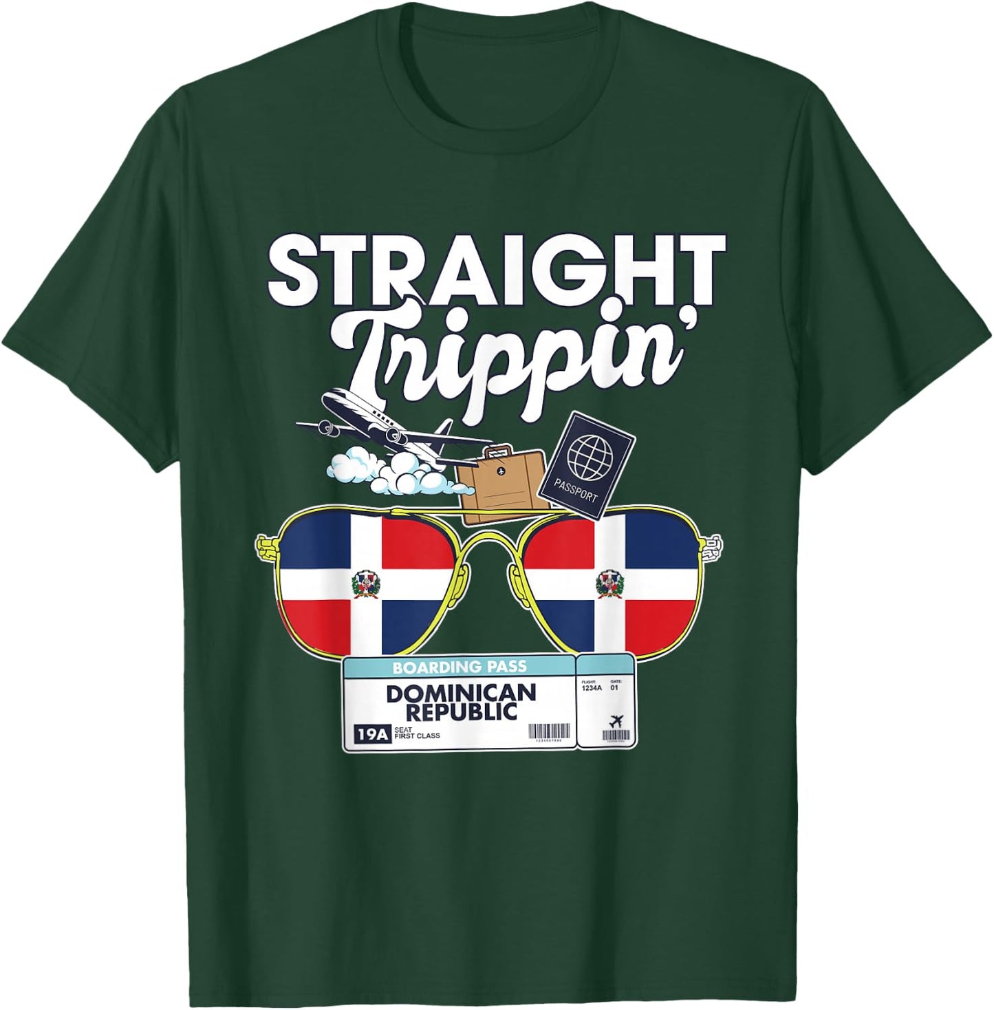 Straight Trippin' Dominican Republic Vacation Tour Travel T-Shirt - T-Shirt | Forest