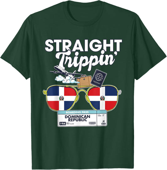 Straight Trippin' Dominican Republic Vacation Tour Travel T-Shirt - T-Shirt | Forest