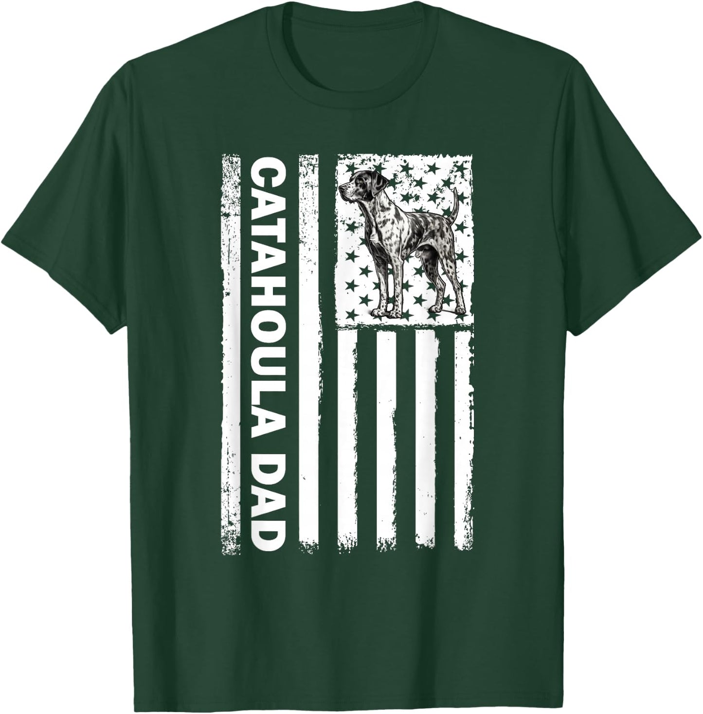American USA Flag 4th July Catahoula Leopard Dog T-Shirt - T-Shirt | Forest
