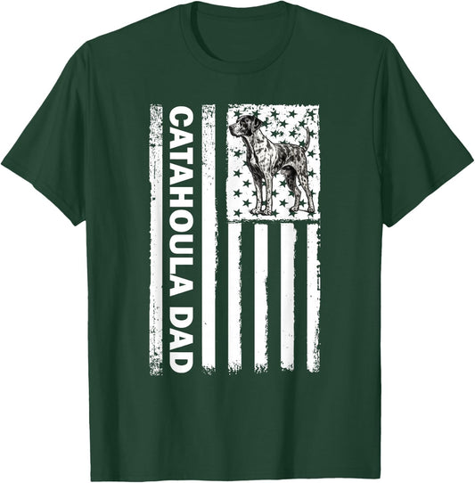 American USA Flag 4th July Catahoula Leopard Dog T-Shirt - T-Shirt | Forest