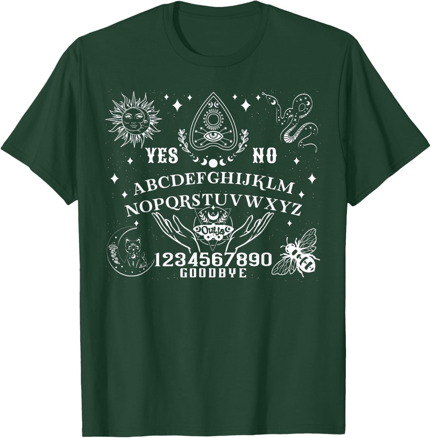 Ouija Board Spirit Board Occult Gothic Halloween Pagan Satan T-Shirt - T-Shirt | Forest