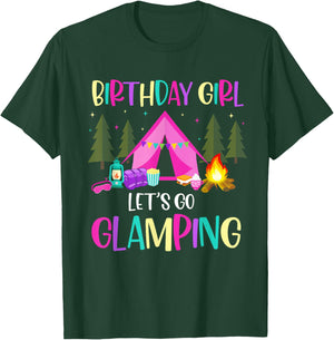 Lets Go Glamping Birthday Supplies Happy Glamper Camping T-Shirt - T-Shirt | Forest