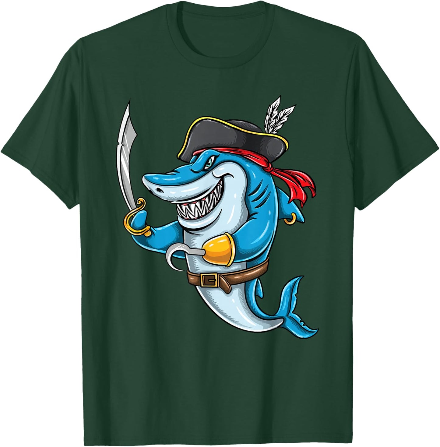 Pirate Shark Boys Halloween T-Shirt - T-Shirt | Forest