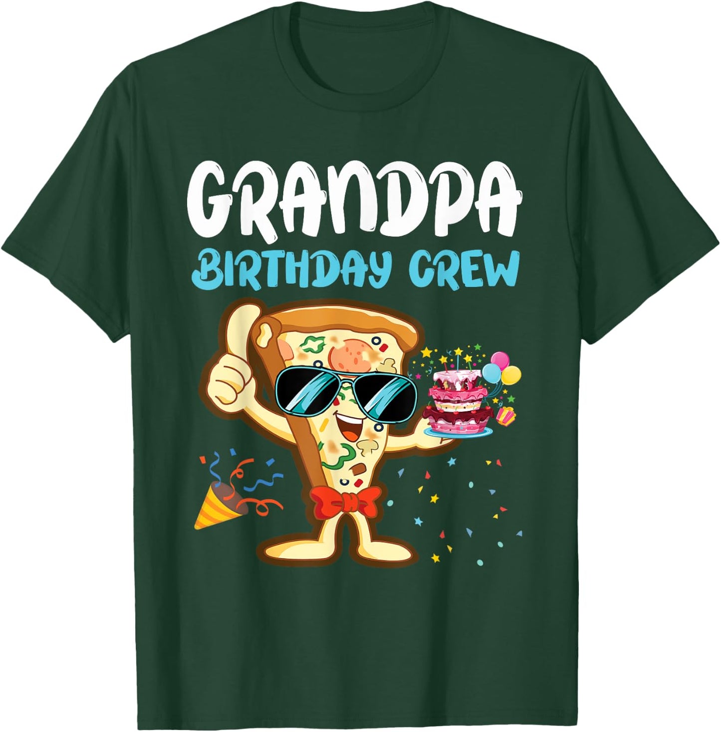 Grandpa Birthday Crew Pizza Lover Party Boys Kid Girls Theme T-Shirt - T-Shirt | Forest