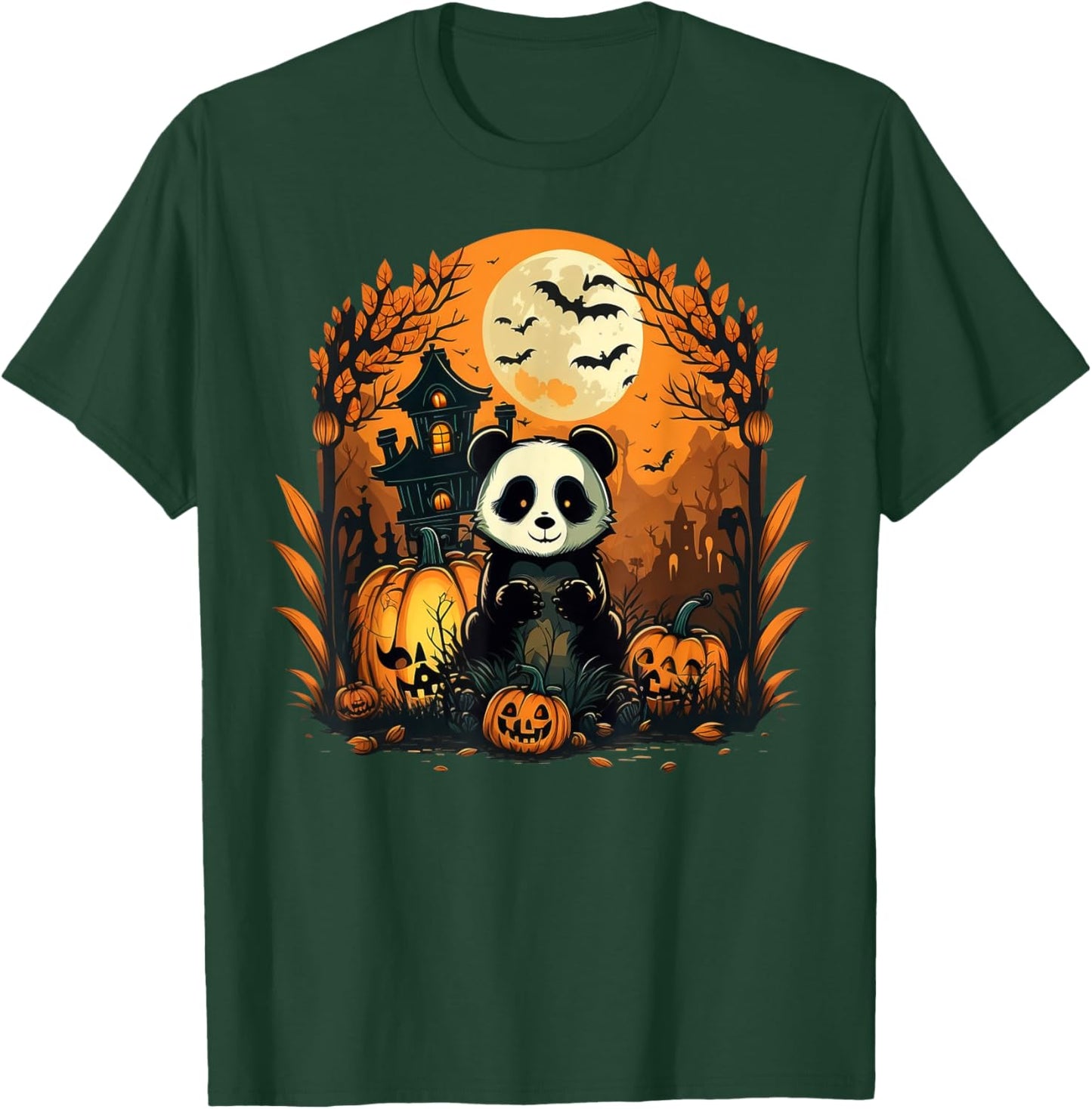 Pumpkin Panda costume on Panda Halloween T-Shirt - T-Shirt | Forest