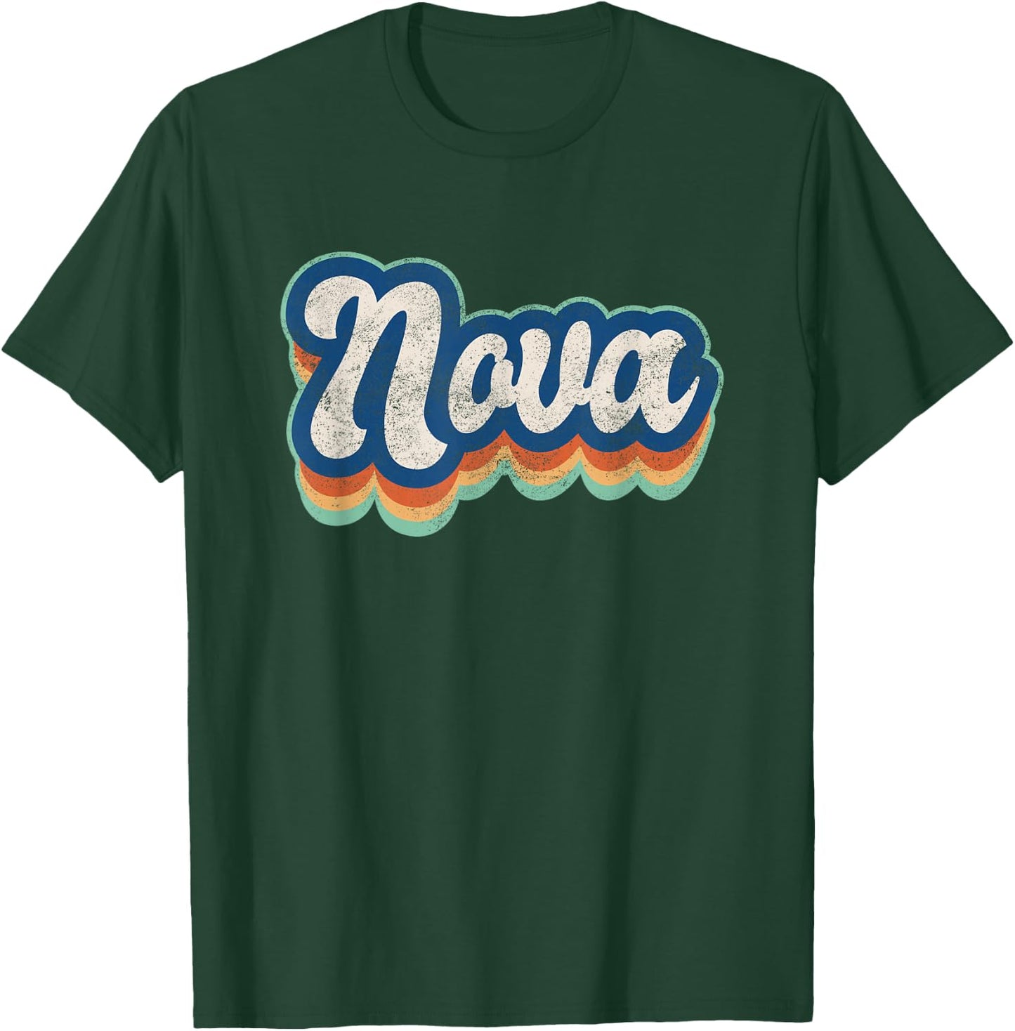 Nova First Name Boy Vintage Style 70s 80s Personalized T-Shirt - T-Shirt | Forest