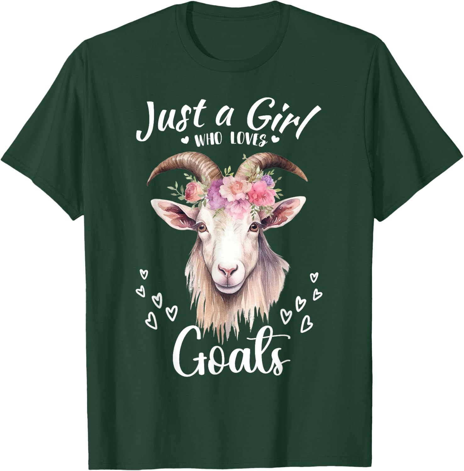 Just a Girl Who Loves Goats Women Girls Who Love Animals T-Shirt - T-Shirt | Forest