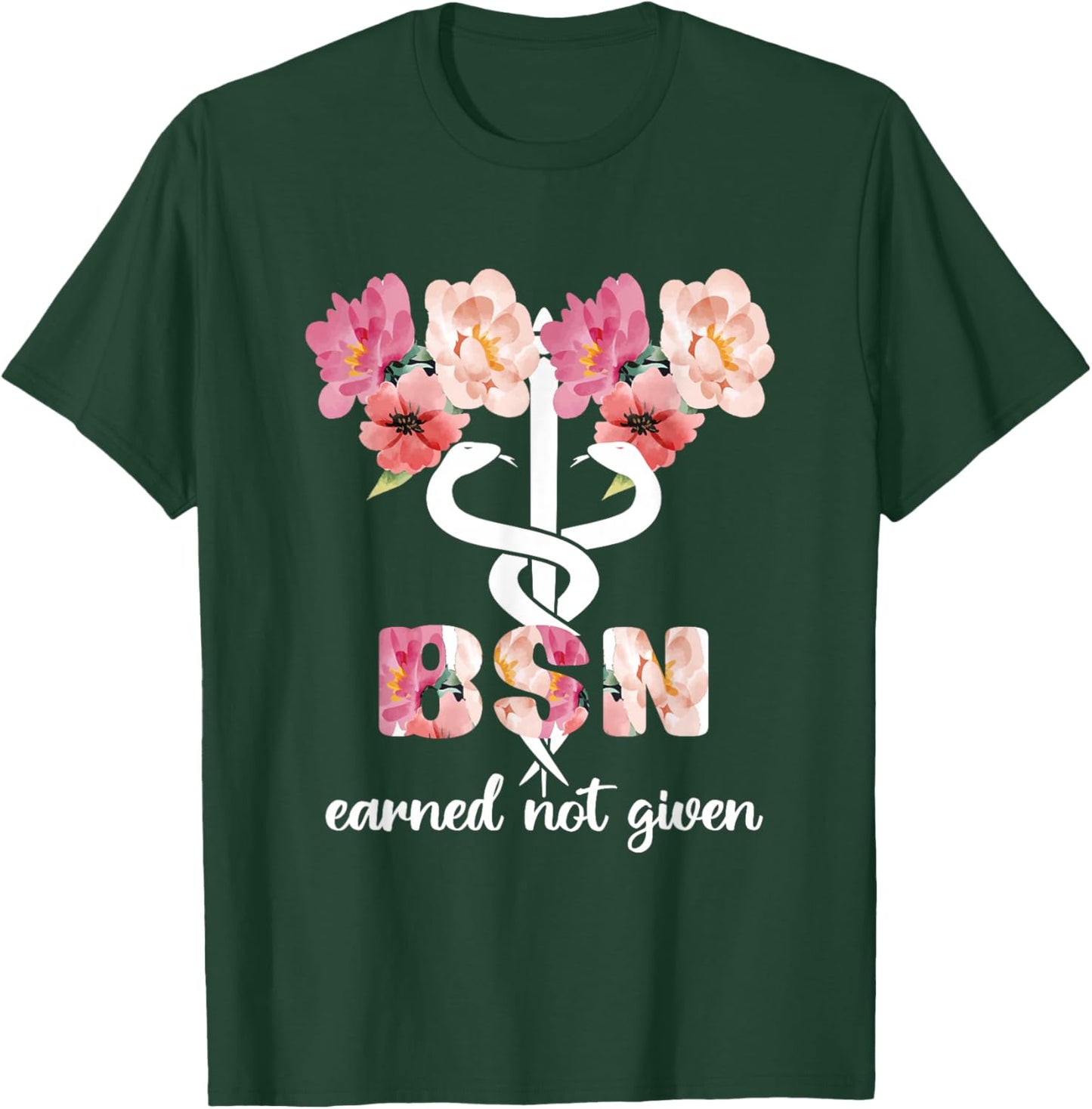 BSN Caduceus Bachelor Of Science In Nursing Student T-Shirt - T-Shirt | Forest
