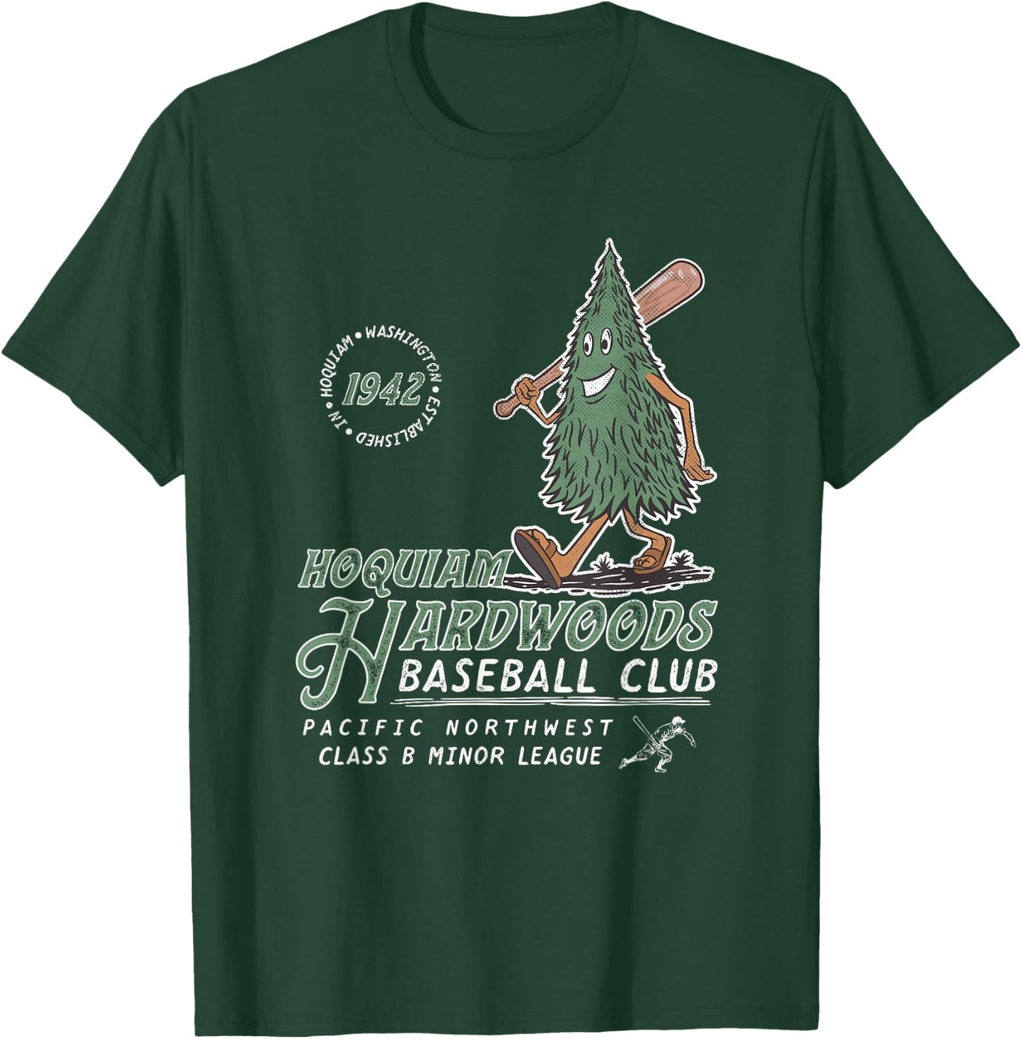 Hoquiam Hardwoods Retro Minor League Baseball T-Shirt - T-Shirt | Forest