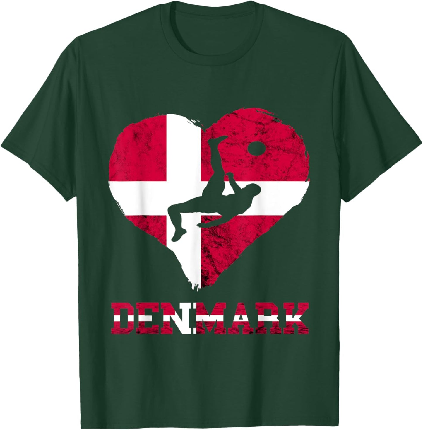 Danish Soccer Team Heart Denmark Football Danes Denmark T-Shirt - T-Shirt | Forest