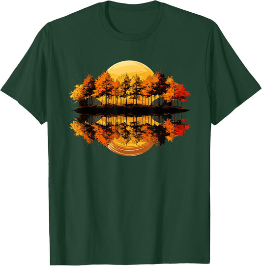 Nature Reflection Forest Trees Outdoor Wildlife T-Shirt - T-Shirt | Forest