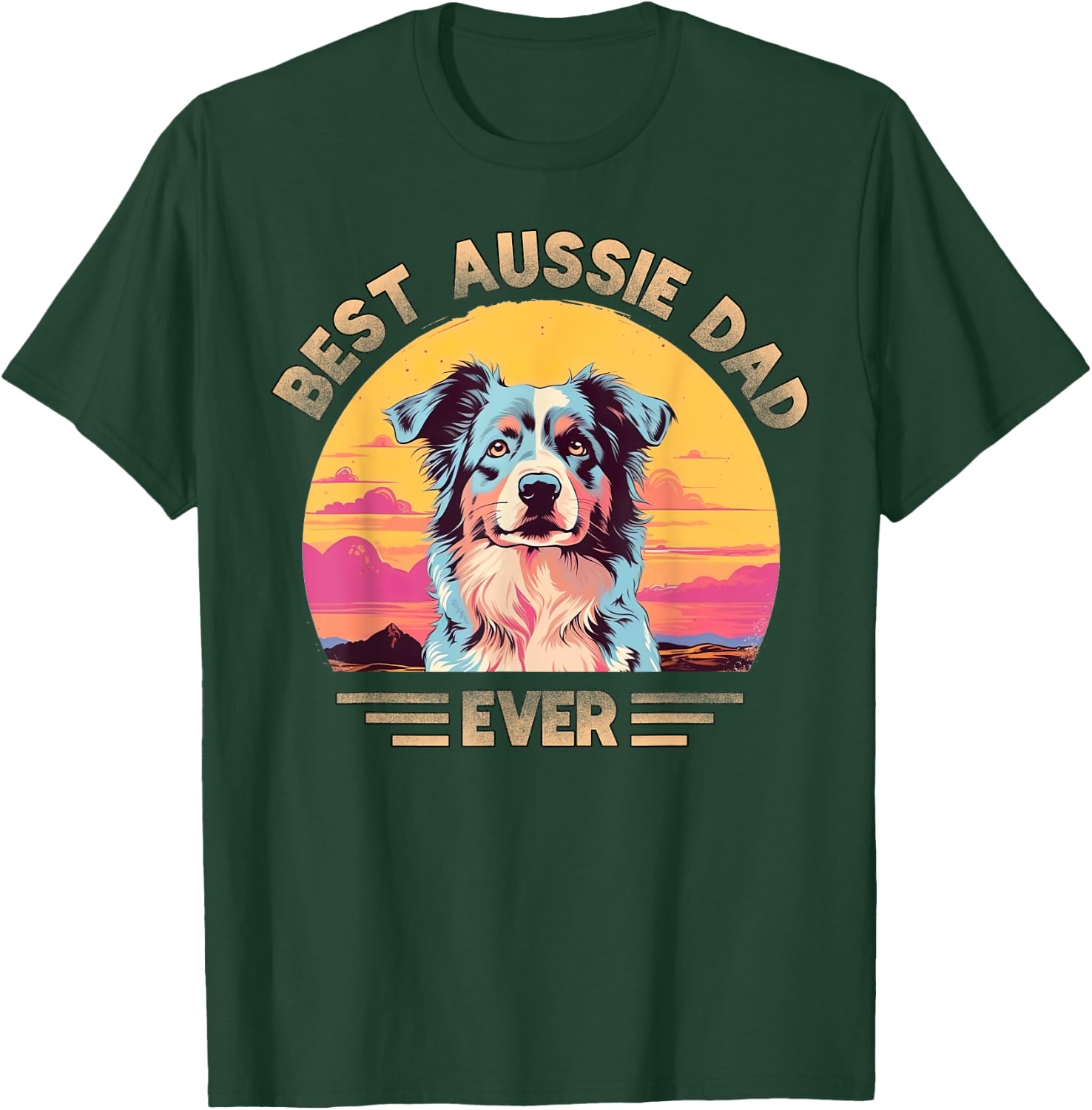 Aussie DAD Australian Shepherd T-Shirt - T-Shirt | Forest
