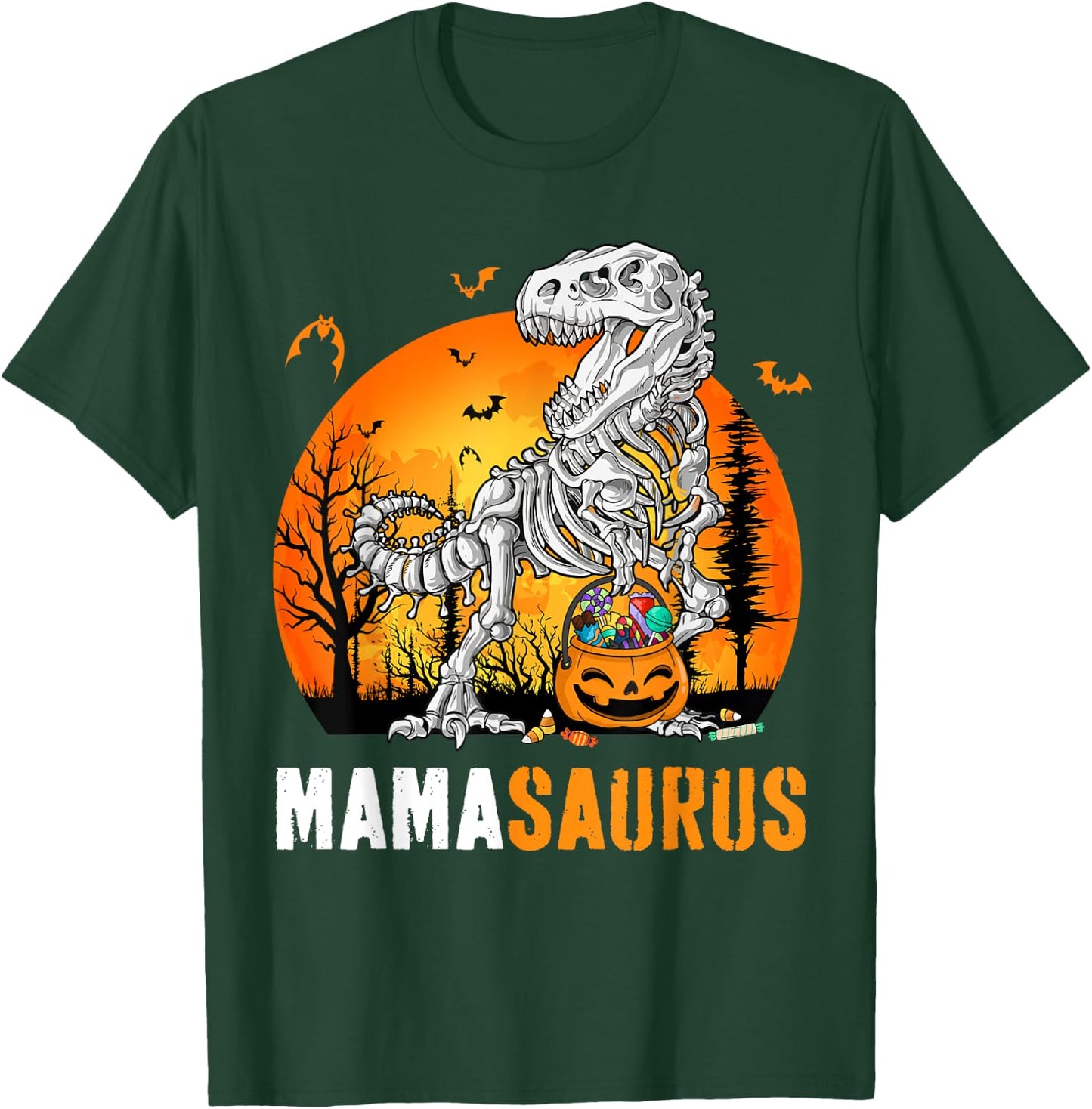 Mamasaurus Dinosaur Skeleton Halloween Mama Saurus T-Shirt - T-Shirt | Forest