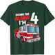Kids Fire Truck 4th Birthday 4 Years Old Boys Girls Kids T-Shirt - T-Shirt | Forest