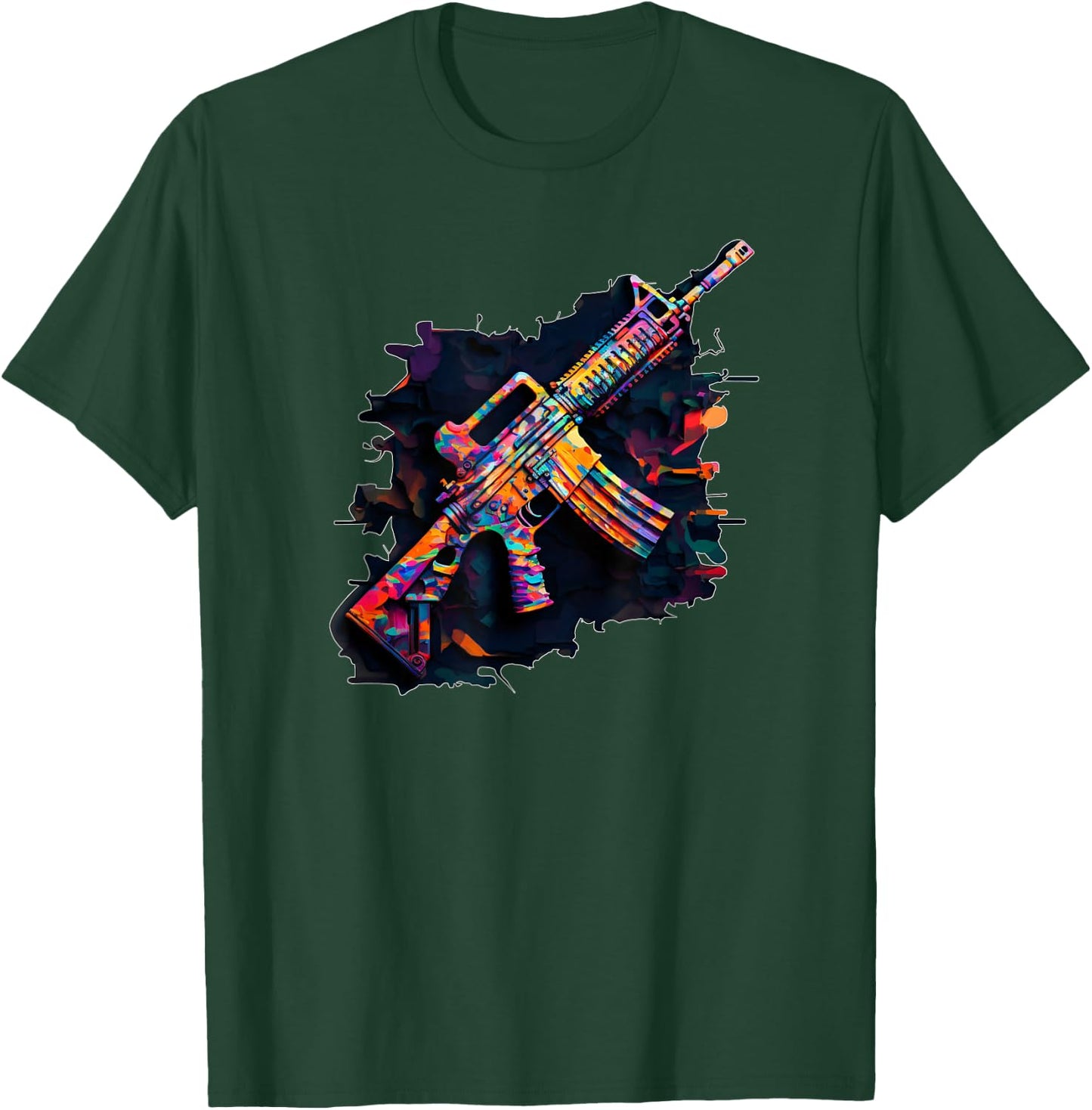 AR15 Mythical Rifle Life & Shooting in Colours T-Shirt - T-Shirt | Forest