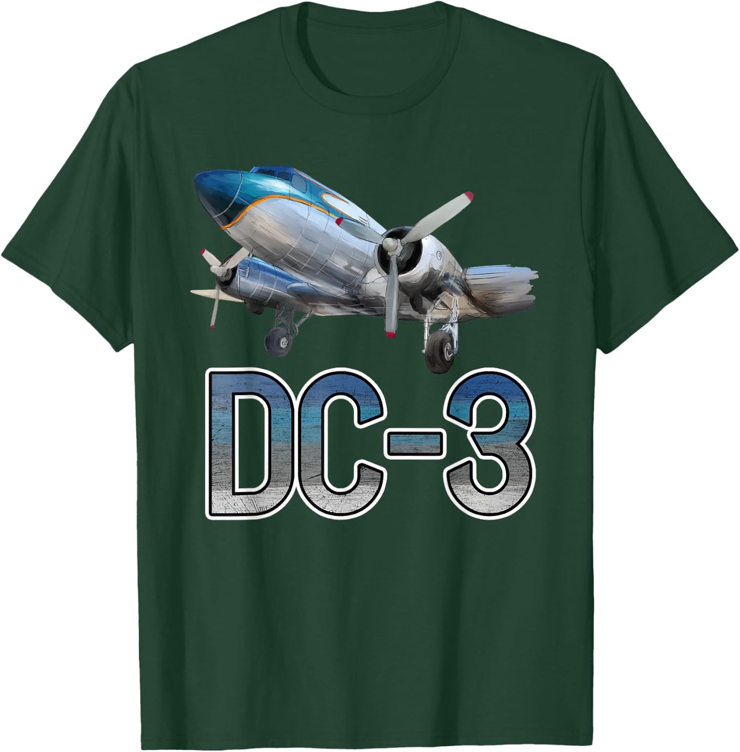 Vintage DC-3 Airplane Funny Aircraft Plane Lover Outfit Men T-Shirt - T-Shirt | Forest