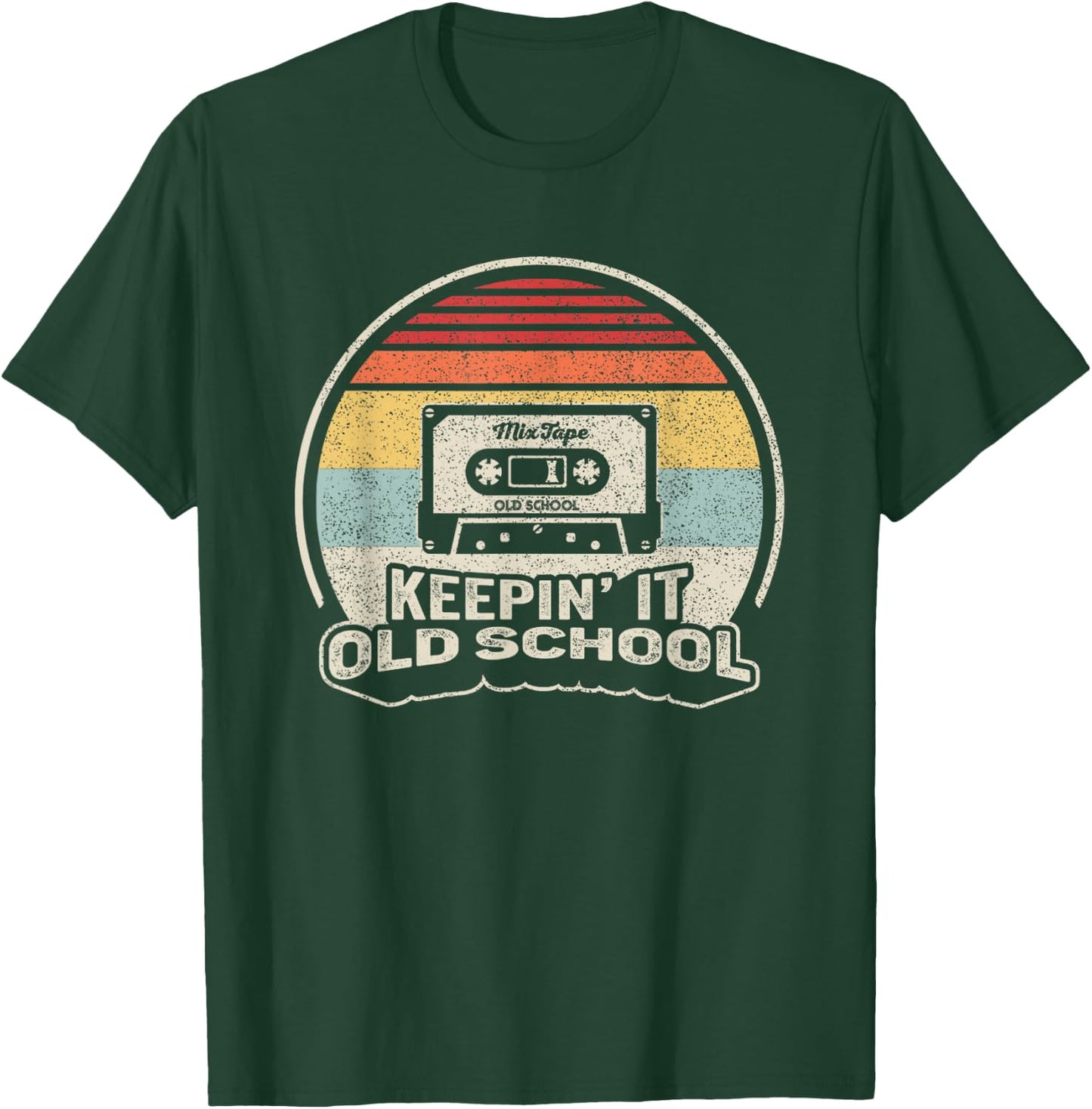 Cassette Music Retro Old School Hip Hop 80s 90s Mixtape T-Shirt - T-Shirt | Forest