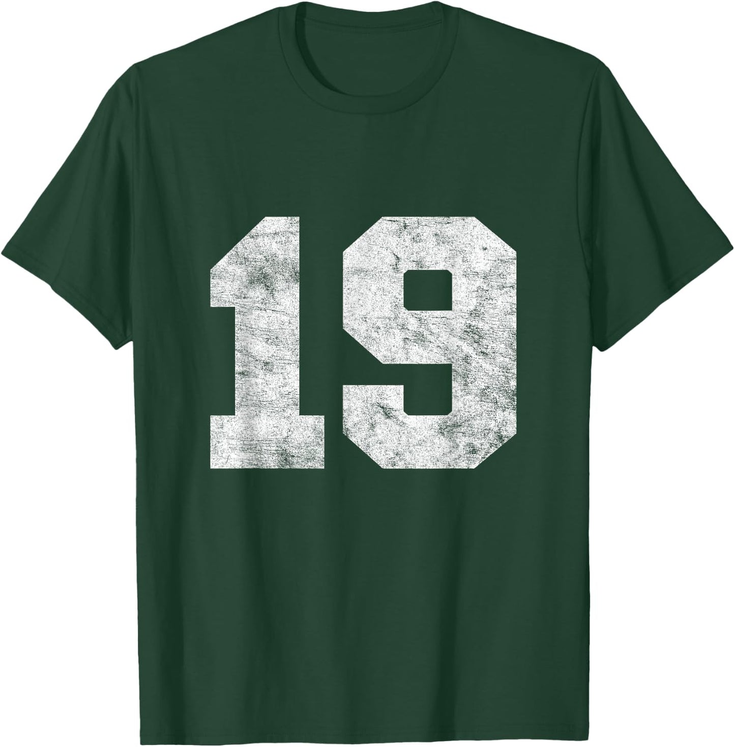 Vintage Lucky Number 19 Birthday Sports Player Team Athlete T-Shirt - T-Shirt | Forest