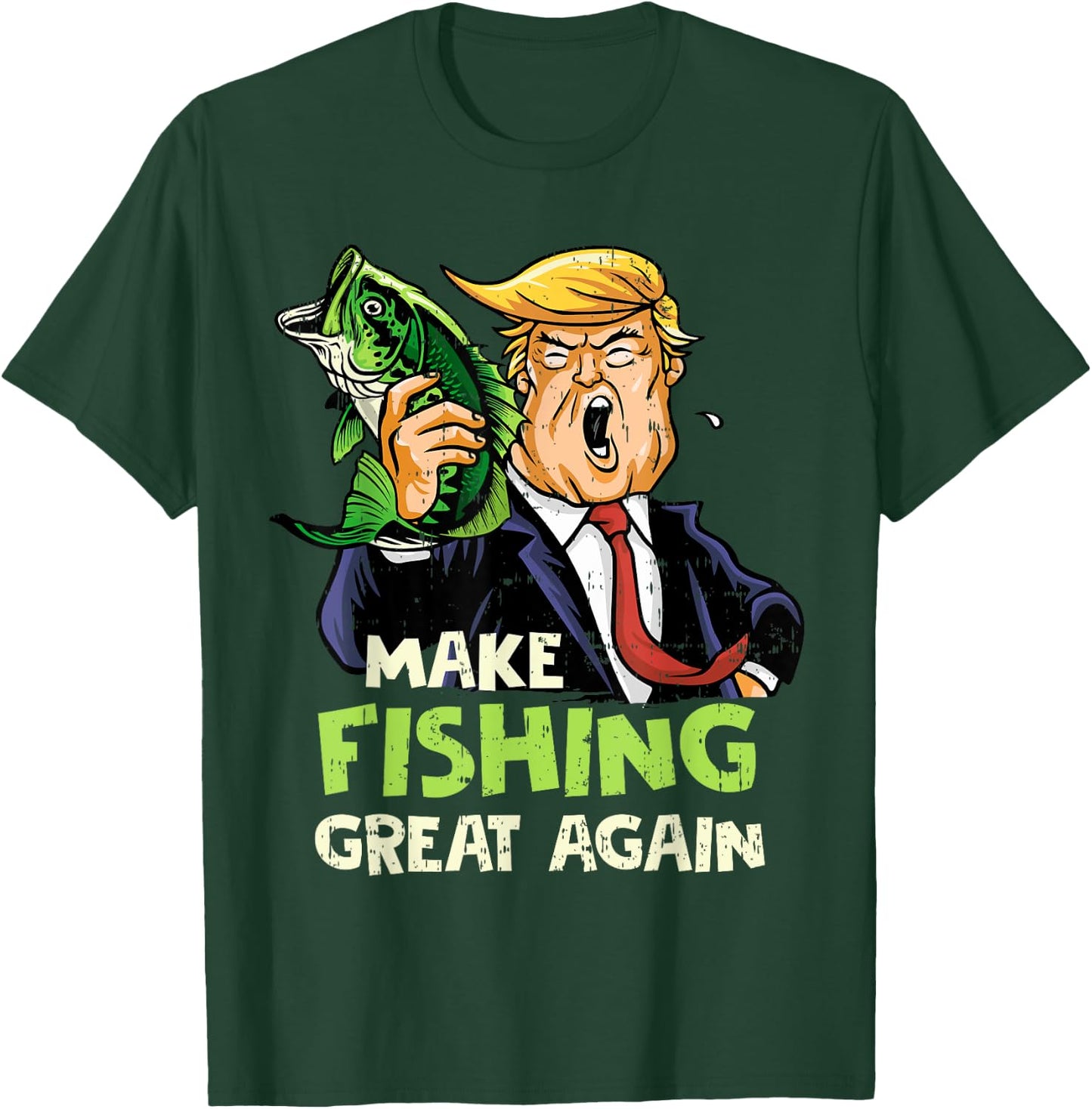 Make Fishing Great Again Trump Fisherman Support Trump 2024 T-Shirt - T-Shirt | Forest